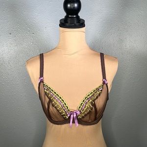 Freya brown arabella ribbon trim underwire bra sz 32D